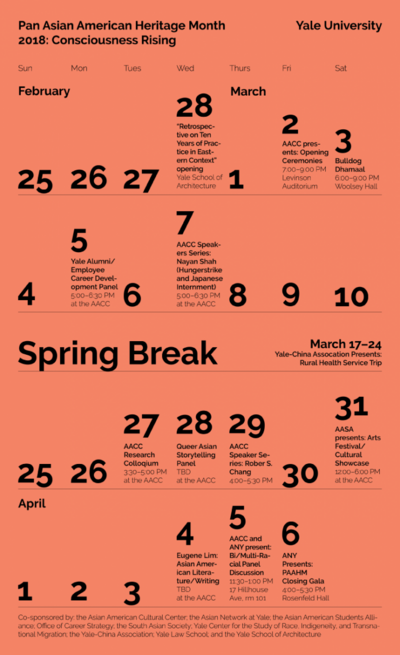 Pan Asian American Heritage Month 2018 calendar of events